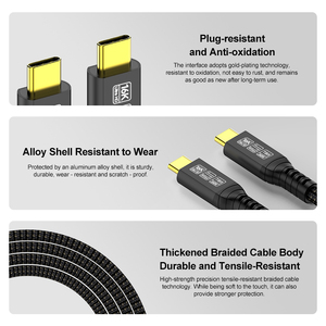 Bán Buôn TJ-A347-5 Thunderbolt 5 Cáp 240W 80G 120Hz 16K Nam Loại C Pd Đồng Trục 8K PVC USB 4.0 Cáp Cho Micro MP3 - Product Image 4