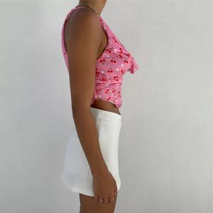 2021 Hot Summer Tank Tops for Girls Sexy Solid Color Floral Pattern With Lace Decoration Casual Style Tops - Product Image 4