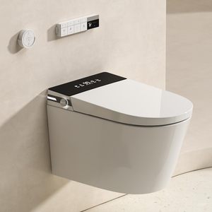Siège de toilette intelligent chauffant automatique monobloc mural WC intelligent pour la construction de bâtiments commerciaux - Product Image 1