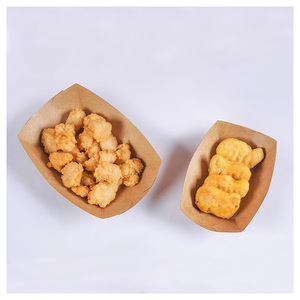 Barquette en papier kraft personnalisée, jetable, de qualité alimentaire, longue, avec revêtement PE, pour snacks, hot-dogs, nuggets de poulet, ailes de poulet, 4oz, 10oz, 13oz, 23oz - Product Image 2