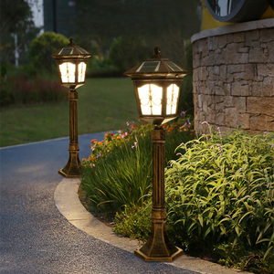 European Classic Solar Garden <strong>Light</strong> <strong>Vintage</strong> Antique Aluminum Outdoor Waterproof <strong>Street</strong> <strong>Light</strong> Garden <strong>Street</strong> Lighting - Product Image 5