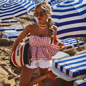 Camisas sin Mangas a <span class=keywords><strong>Cuadros</strong></span> <span class=keywords><strong>Rojos</strong></span> con Escote Sexy para <span class=keywords><strong>Mujer</strong></span>, Blusa <span class=keywords><strong>de</strong></span> Verano, Ropa - Product Image 3