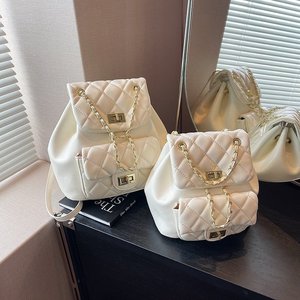 <span class=keywords><strong>Sac</strong></span> à dos en PU durable pour <span class=keywords><strong>femme</strong></span>, style coréen tendance 2025, motif losanges, haut de gamme, pour étudiante, <span class=keywords><strong>sac</strong></span> à <span class=keywords><strong>main</strong></span> texturé, petit format 20-35L - Product Image 1
