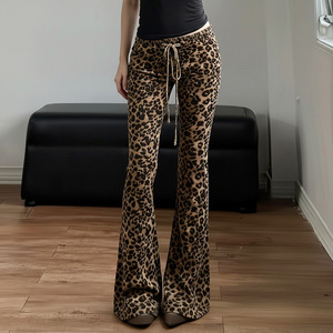 Pantalones acampanados <span class=keywords><strong>de</strong></span> cintura baja con estampado <span class=keywords><strong>de</strong></span> leopardo estilo Savage Girlfriend, pantalones <span class=keywords><strong>de</strong></span> invierno vintage personalizados <span class=keywords><strong>de</strong></span> estilo europeo americano 142 - Product Image 3