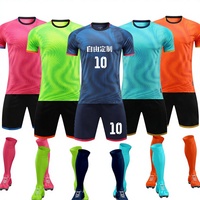 Ropa Deportiva Personalizada para Entrenamiento de Fútbol, de Secado Rápido, con Rayas, Manga Corta, Traje para Partidos, Uniforme Deportivo para Estudiantes