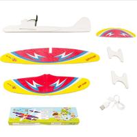 Bricolage électrique biplan avion planeur lumière LED USB Rechargeable EVA mousse mignon ours vol lent Double ailes lancer à la main
