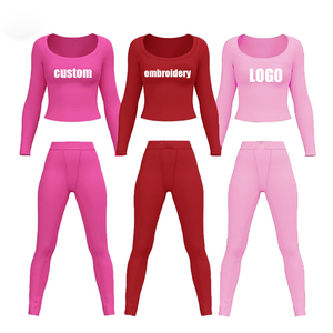 <span class=keywords><strong>Set</strong></span> da donna con Logo personalizzato e <span class=keywords><strong>Set</strong></span> da salotto in due pezzi per donna con ricamo Leggings a costine e <span class=keywords><strong>Set</strong></span> da donna - Product Image 3