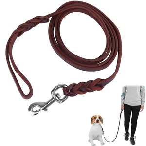 Correa de Cuero Genuino Trenzado de Primera Capa para Perros Medianos y Grandes, No Retráctil, para Malinois y Pastor Alemán - Product Image 1