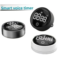 Nouveau minuteur numérique rotatif intelligent à commande vocale, fixation magnétique, en ABS, avec alertes, pour cuisine, affichage visible