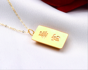 Collana con Ciondolo in Oro 18K di Alta Qualità con Catena a Maglie per Donne, Ideale per Matrimoni, Regali, Fidanzamenti e Feste - Product Image 1