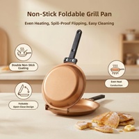 Poêle à frire mexicaine pliable double face en acier au carbone antiadhésive, faible émission de fumée, compatible four, pour œufs et steaks, pour le marché international