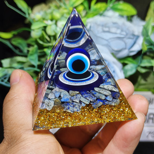 6Cm Nhựa Mắt Ác Kim Tự Tháp Đôi Mắt Màu Xanh Tự Nhiên <span class=keywords><strong>Lapis</strong></span> <span class=keywords><strong>Lazuli</strong></span> Mắt của Horus Hình Kim Tự Tháp Cho Chữa Bệnh Trong Lòng Bàn Tay Với Pha Lê Chip - Product Image 3