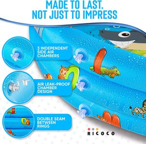 <span class=keywords><strong>Piscina</strong></span> inflable con relleno redondo de PVC de 3 anillos inspirada en dinosaurios para uso interior y exterior para nadar con bebés - Product Image 3