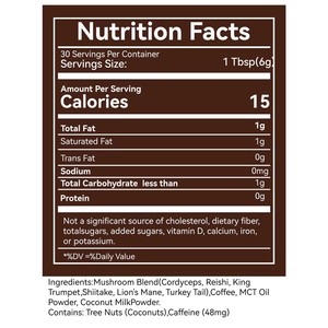 Café aux champignons biologiques à marque privée OEM/ODM avec Ashwagandha et Crinière de lion, complément énergétique pour améliorer l'immunité - Product Image 2