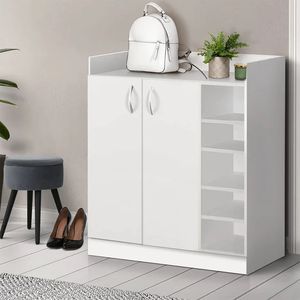<span class=keywords><strong>Mueble</strong></span> Zapatero de Roble Blanco para Entrada, <span class=keywords><strong>Mueble</strong></span> de Almacenamiento para Sala de Estar, <span class=keywords><strong>Recibidor</strong></span> y Entrada de Casa u Hotel - Product Image 1