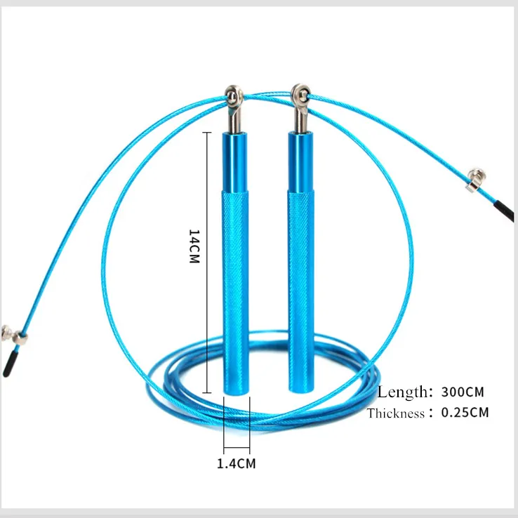 アルミハンドルカスタマイズされたロゴマルチカラー調整可能なトレーニング速度ケーブル縄跳び