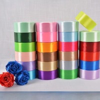 Ruban en satin double face personnalisé en gros, couleurs unies douces pour la décoration de scènes de mariage, bouquets de fleurs, artisanat fait main, cadeaux DIY