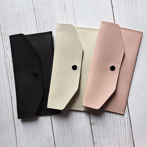 Venta al por mayor de encargo <span class=keywords><strong>del</strong></span> tamaño personal de viaje portátil Beige Negro Pu Cartera de cuero cierre a presión dinero en efectivo sobre bolsa de banco - Product Image 6
