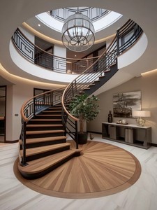 Escalera Curva Iluminada <span class=keywords><strong>con</strong></span> Tiras <span class=keywords><strong>LED</strong></span> Integradas, Escalera en Espiral Impermeable <span class=keywords><strong>con</strong></span> Iluminación por Degradado - Product Image 5