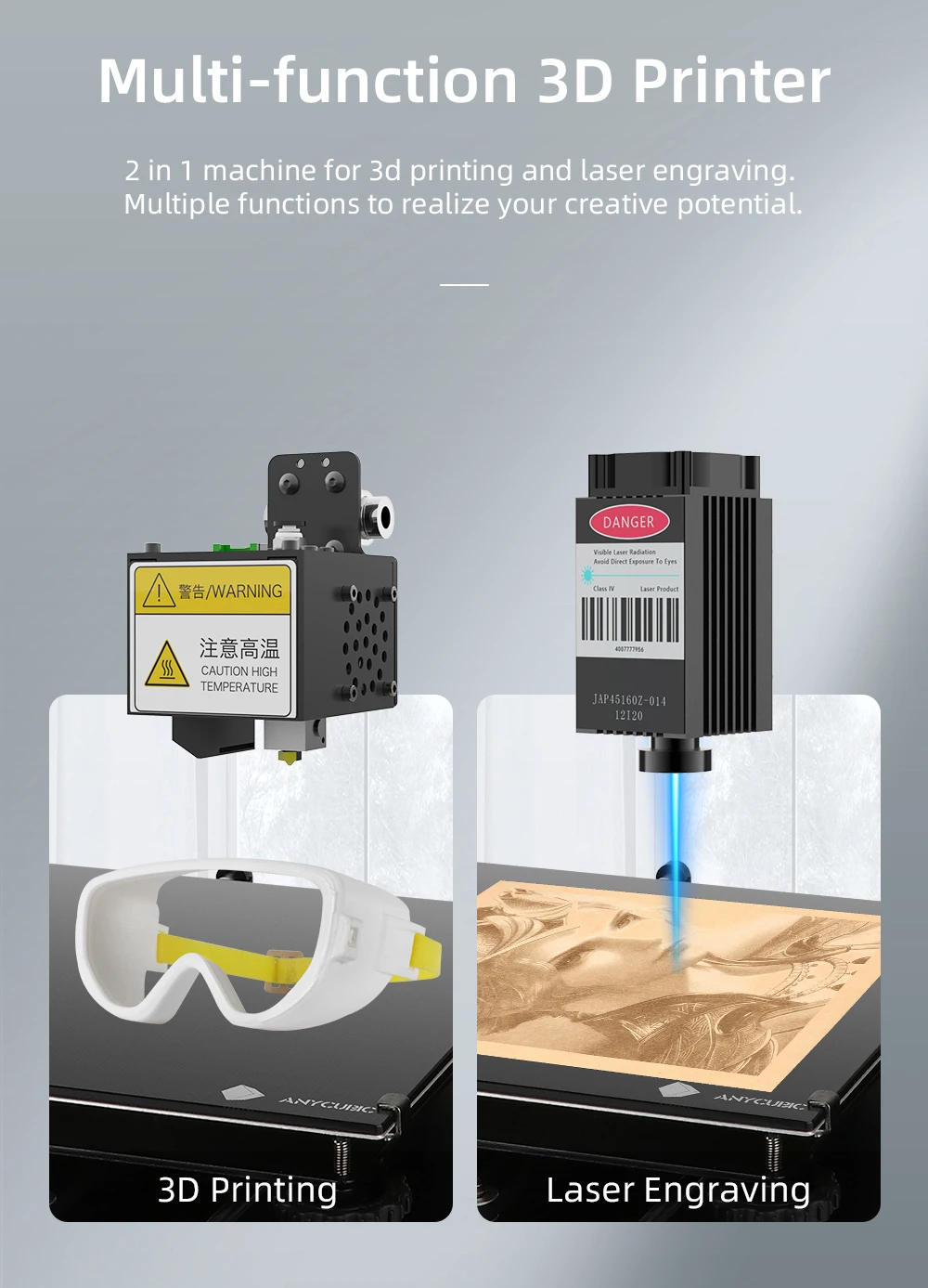 ANYCUBIC Mega Pro - High-Accuracy 3D Printer with Dual Gear Extruder