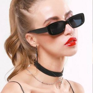 Lunettes de soleil carrées vintage personnalisées avec logo, noires et roses, pour femmes, protection UV400, petites lunettes rectangulaires pour femmes - Product Image 2