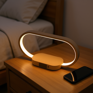 Lámpara de Escritorio LED Regulable con Control Táctil, Carga Inalámbrica, Luz de Noche Moderna con Cuerpo de Aluminio, 3500K Blanco Cálido - Product Image 2