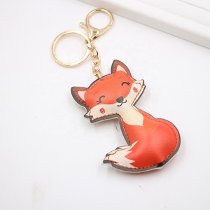 Promotional Pu Leather Back to School Gift for Students <b>Key</b> <b>Rings</b> Cotton Filled Leather Car <b>Key</b> Chains Cartoon Fox <b>Key</b> Chain - Product Image 3
