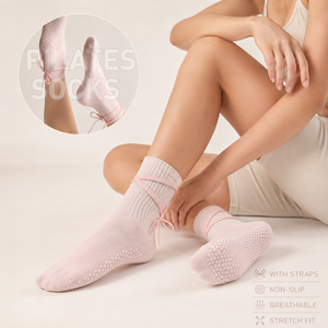 Chaussettes de sport pour femmes de haute qualité, pour la gym, le ballet, le Pilates et le yoga, avec bordure à volants brodée, respirantes, antidérapantes - Product Image 1
