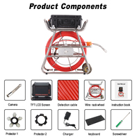 Endoscope de canalisation de vidange à écran tactile de 10.1 pouces 16GB DVR enregistrement vidéo, caméra d'inspection de tuyau d'égout de câble de 20M à 150M 7mm