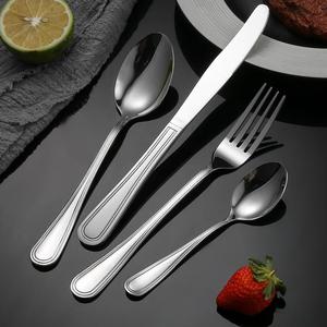 Ensemble de couverts de luxe en acier inoxydable couleur argent, style européen, réutilisables, finition miroir, pour hôtel, couteau, fourchette et cuillère, à prix abordable - Product Image 2