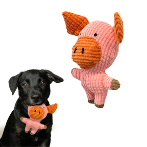 Funny Interactive Pig-Shaped <b>Squeaky</b> Dog Toy Plush Chew Toy for Small Medium Pets Eco-Friendly Cartoon Style Toy Supplies - Product Image 1