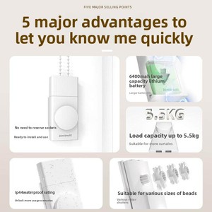 Perles de rideau électriques Mijia, moteur étanche pour stores enrouleurs, application intelligente Bluetooth, <span class=keywords><strong>commande</strong></span> vocale, batterie au lithium - Product Image 2