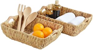 Thấp MOQ Tay Dệt Nước Lục Bình Thùng Lưu Trữ Giặt Giỏ <span class=keywords><strong>Wicker</strong></span> Giỏ Với Xử Lý - Product Image 2