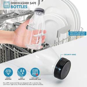 New Stock 250ml 500ml Botellas de vidrio cuadradas para licuadora de jugo de espino Jugo fresco <span class=keywords><strong>Pediasure</strong></span> Leche de vainilla con tapa de plástico blanco - Product Image 6