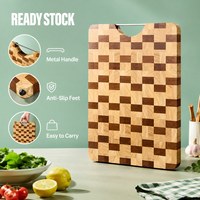 En stock, planche à découper en bois d'ébène carrée à double face Keman Duo Checkerboard, de qualité alimentaire, en bois massif, pour une utilisation domestique en cuisine