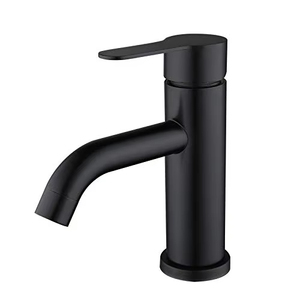 Grifo Monomando Moderno de Acero Inoxidable Negro sin Contacto para Agua Fría y Caliente, Montado en Cubierta, de un Solo Orificio, para Lavabo de Sala de Estar - Product Image 1