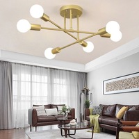 Zèle Éclairage Fer Salon Multi-tête Salle À Manger Lustre Designer Plafonniers Nordiques