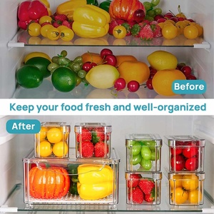 7 Pack Vegetable Refrigerator <b>Organizer</b> Bins Stackable Fridge <b>Organizers</b> Pantry Organization Clear Food Storage Containers Box - Product Image 3