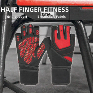 <b>Half</b> Finger Training Gloves Wrist Support Gym Fitness Cycling Weightlifting Fishing Breathable Spandex Hand Grips Non <b>Slip</b> - Product Image 6