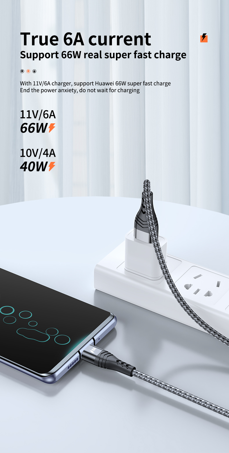 New design 6A 3 in 1 USB C cable for iPhone 12 Pro 11 XR charger cable 100W Micro USB Type C cable for Macbook Pro Samsung