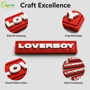 Custom Embossed 3d Soft Garment Rubber <b>Label</b> Patches 3D Heat Transfer Silicone Patch <b>Label</b> for DIY Clothing Jeans - Product Image 1