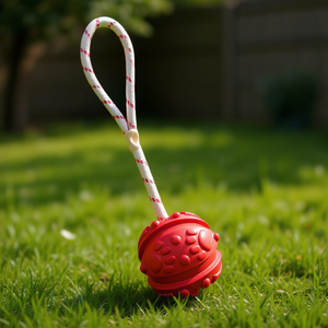 Pelota de Goma con Cuerda Flotante de 7 cm y 35 cm, Juguete Interactivo para Mascotas - Product Image 3