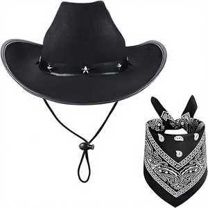 Chapeau de cowboy et bandana, chapeaux de cow-boy et de cowgirl en gros, accessoires de fête western, accessoires d'Halloween - Product Image 1