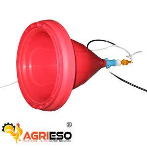 Agrieso, equipo avícola de alta calidad, Material plástico PP, <span class=keywords><strong>bebedero</strong></span> automático para pollos, bebederos colgantes con <span class=keywords><strong>campana</strong></span> roja para Gallinero - Product Image 4