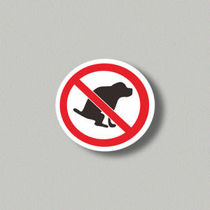 Metallo in alluminio 'No Dog <span class=keywords><strong>Poop</strong></span>' segno di sicurezza per aree pubbliche modellato prodotto di avvertimento per uso pubblico - Product Image 2