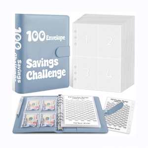 Libro de Cuero A5 con Espiral para el Reto de Ahorro de 100 Dineros, con Sobres - Regalo, Venta al Por Mayor - Product Image 1