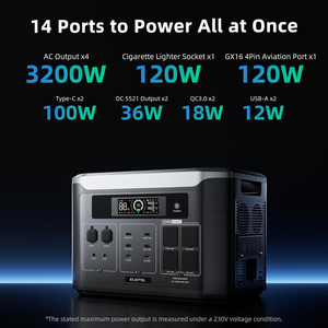 สถานีไฟฟ้าแบบโมดูลาร์ 3200W 2048Wh รองรับแบตเตอรี่ภายนอก 7 ก้อน เครื่องกำเนิดไฟสำรองพลังงานแสงอาทิตย์สำหรับบ้าน 1000W BP3000 เครื่องกำเนิดไฟฟ้าแบบพกพา 3000w 3000wh S - Product Image 6
