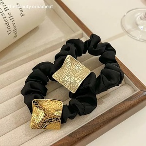 Large Hair <strong>Band</strong> High Elastic Durable Rubber <strong>Band</strong> Ponytail Ball Hair Rope Simple Temperament Metal square Brand Elastic Hair <strong>Band</strong> - Product Image 1