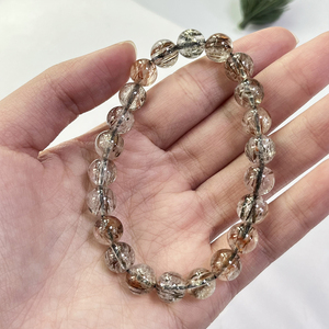 Aaa 8Mm Tự Nhiên Màu Đen & Vàng <span class=keywords><strong>Rutile</strong></span> Thạch Anh Yoga Vòng Đeo Tay Cho Năng Lượng Và Cân Bằng Unisex Quà Tặng - Product Image 4