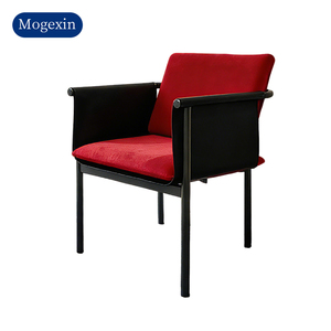 Modern European Luxury Red <b>Velvet</b> Upholstered <b>Dining</b> Armchair for Living Room Villa Home <b>dining</b> room Commercial Furniture - Product Image 6